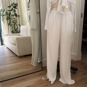 Tula Rosa, white relaxed, drawstring, lounge resort pant